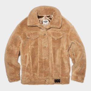 UGG Frankie Oversized Sherpa Trucker Point Collar Long Sleeve Cozy Jacket